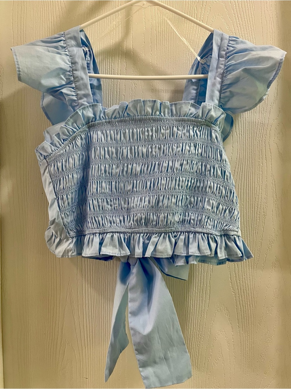 Ruffled Blue Cottagecore Crop Top